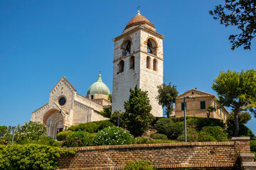 Fototapeta na wymiar View on the cathedral of San Ciriaco in Ancona, Marche - Italy