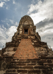 Aytthaya, Thailand, 22 Aug 2020 : Wat Ratchaburana, The ruin of a Buddhist temple in the Ayutthaya...