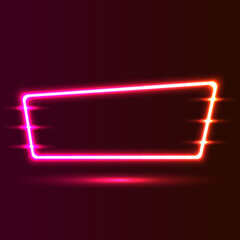 Futuristic Neon frame border. red neon glowing background