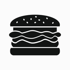 Hamburger vector icon isolated on white background.