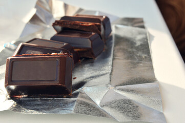 fresh chocolate pieces