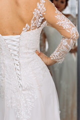 detail of a wedding dress