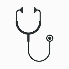 Stethoscope vector icon isolated on white background.