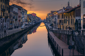 Naviglio at the sunset - Mian