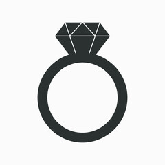 Ring vector icon isolated on white background.