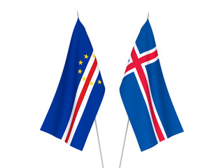 Fototapeta na wymiar Iceland and Republic of Cabo Verde flags