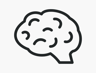 Brain vector icon isolated on white background.