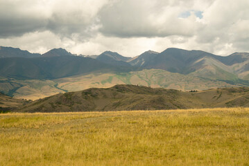 Fototapeta premium Beautiful landscape with steppe and mountains
