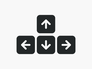PC keyboard arrow keys vector icon isolated on white background.