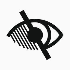 Blind people icon isolated on white background. No or low vision sign.