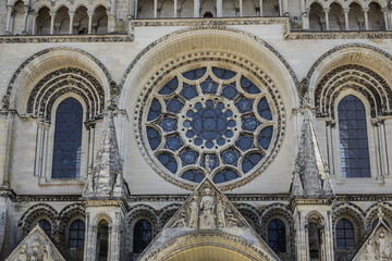Laon Cathedral (Notre-Dame de Laon) - Catholic Cathedral, one of most important examples of Gothic architecture (XII and XIII centuries). Laon, Aisne, France.
