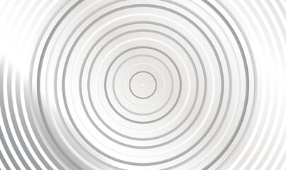 Fototapeta na wymiar White geometric background concept. Abstract metal circle concentric circular lines background. Abstract creative texture for business template. Modern and simple radial pattern. Vector illustration.