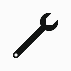 Wrench vector icon isolated on white background. Repair tool symbol.