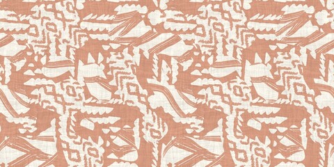 Seamless two tone hand drawn brushed effect pattern border swatch. High quality illustration. Collage of minimal drawings arranged in a seamless pattern with fabric texture overlay. Rough scribble.