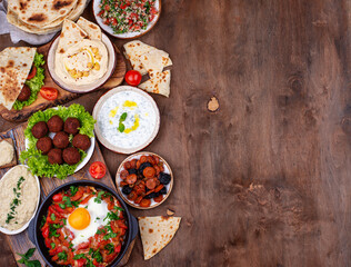 Fototapeta na wymiar Traditional Jewish, Israeli and middle Eastern food