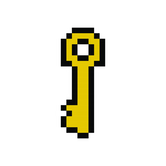 Pixel key for games and web sites. Pixel art. 8 bit