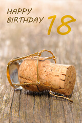 Geburtstagskarte mit Party, Feuerwerk und Champagner