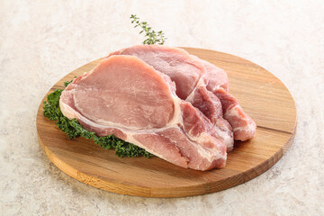 Raw pork loin for coocking