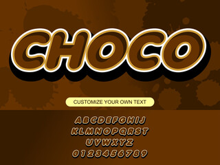 Ready To Use Alphabet with Choco Effect Vector