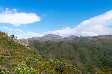 Fototapeta na wymiar brazilian mountains landscape with sky and clouds