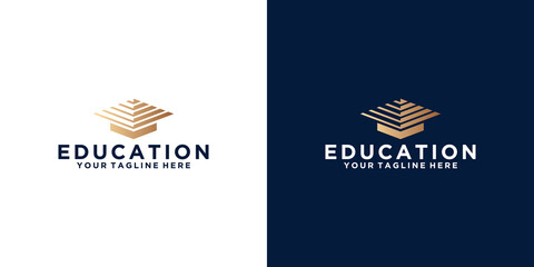 toga hat logo design with stripes and business card