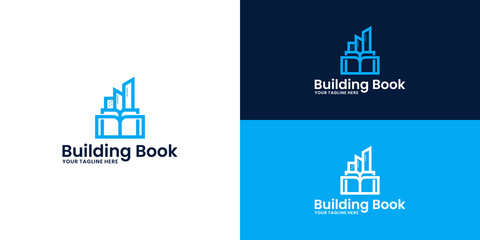 architectural book logo design with line and business card style