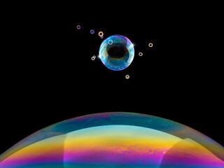 soup bubble isolated on cyan background