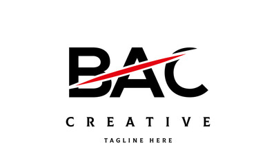 BAC creative cut three latter logo