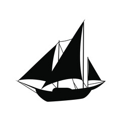 Sailboat icon vector. yacht illustration sign. sailing ship symbol. sailfish logo.