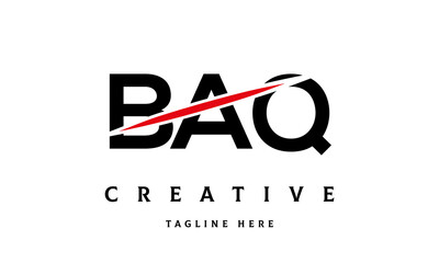 BAQ creative cut three latter logo