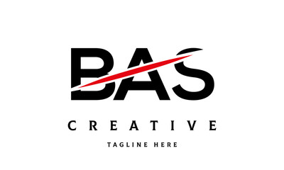 BAS creative cut three latter logo