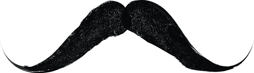 Grunge textured male mustaches . Vector