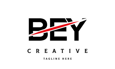 BEY creative cut three latter logo