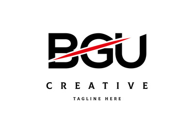 BGU creative cut three latter logo