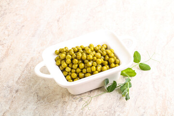 Marinated Green peas in the bowl