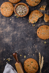 Giant skillet cookies with healthy seeds