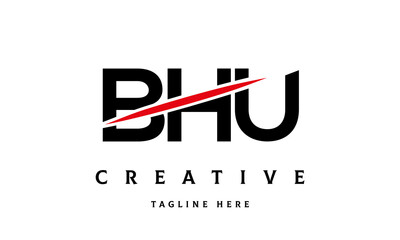 BHU creative cut three latter logo