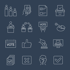 Voting and Election icons set. Voting and Election pack symbol vector elements for infographic web