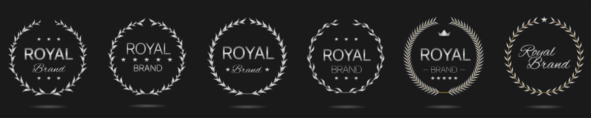 Royal brand Silver laurel wreath label set