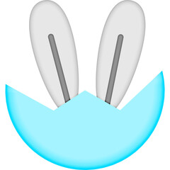 Rabbit egg ear color icon. Simple color vector elements of religious holiday for ui and ux, website or mobile application on white background