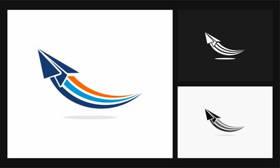 abstract aircraft concept design business logo