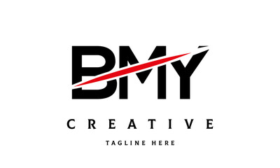 BMY creative cut three latter logo