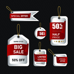 Flat design sale label collection