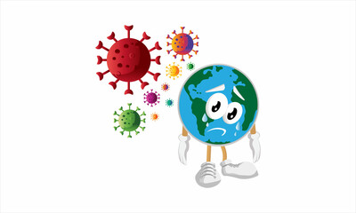 illustration graphic vector of corona virus.Corona attacks the world.corona virus infection.2019 .corona virus microbe