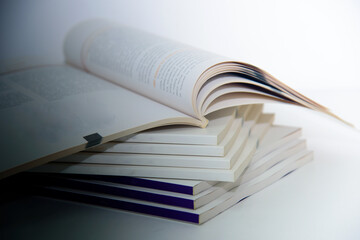 open book in library