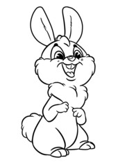 Cheerful rabbit laughing illustration cartoon coloring