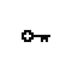 Pixel key for games and web sites. Pixel art. 8 bit