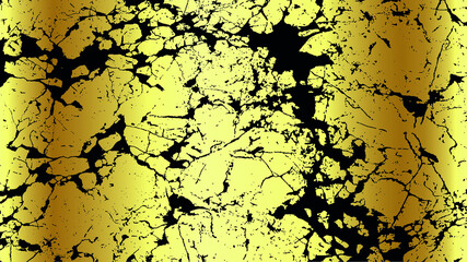 Golden grunge texture on black background