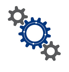 three meshing gears icon logo