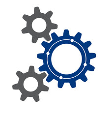 three meshing gears icon logo